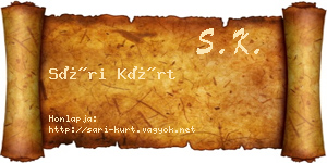 Sári Kürt névjegykártya